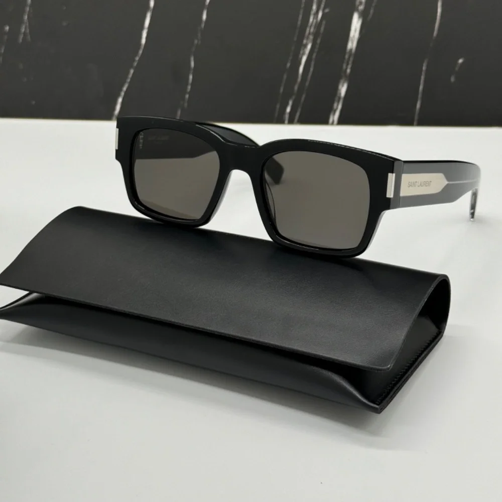 NEW SL617 001 SAINT LAURENT SQUARE SL 617 001 BLACK UNISEX SUNGLASSES